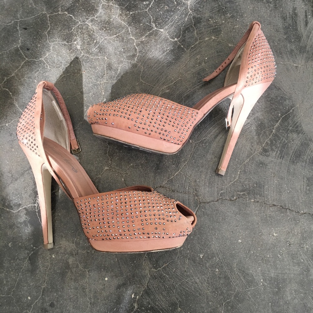 Jeffrey Campbell studded suede platforms